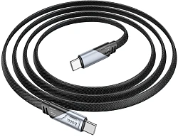 Кабель Hoco U119 Machine 60W charging data cable Type-C to Ty 05021 USB Type-C (m)-USB Type-C (m) 1.2м черный плоский
