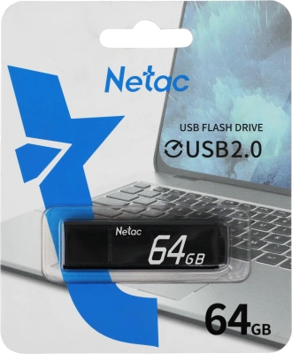Флеш Диск Netac 64GB U351 NT03U351N-064G-20BK USB2.0 черный