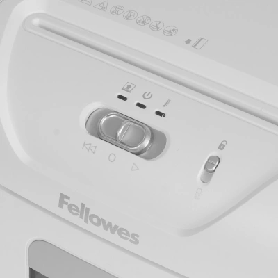 Шредер Fellowes PowerShred 15С белый (секр.P-4) фрагменты 15лист. 19лтр. скрепки скобы пл.карты