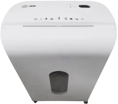 Шредер Cactus CS-SH-K4 белый/черный (секр.P-4) фрагменты 12лист. 17лтр. скрепки скобы пл.карты