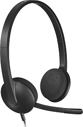Наушники с микрофоном Logitech H340 черный 1.8м накладные USB оголовье (981-000475)