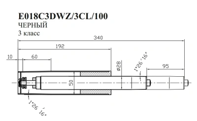 Газлифт Бюрократ E018 E018C3DWZ/3CL/100 черный для офис.кресла 50мм металл