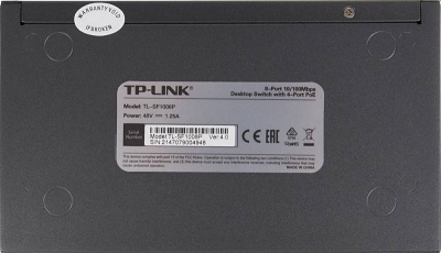 Коммутатор TP-Link TL-SF1008P (L2) 8x100Мбит/с 4PoE 57W неуправляемый