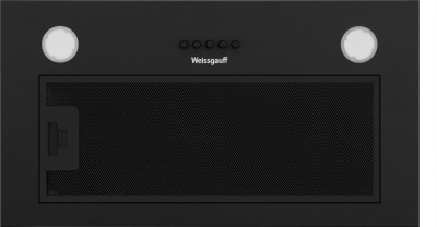 Вытяжка встраиваемая Weissgauff Leaf 600 PB Full Black Enamel черный управление: кнопочное (1 мотор)