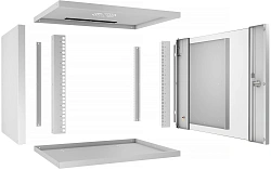 Шкаф коммутационный Cabeus (WSC-05D-9U55/45) настенный 9U 550x450мм пер.дв.стекл 30кг серый IP20 сталь