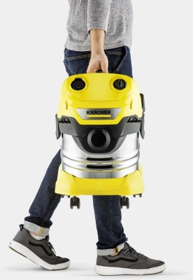 Строительный пылесос Karcher WD 4 S V-20/5/22 1000Вт (уборка: сухая/сбор воды) желтый