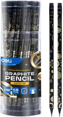 Карандаш ч/г Deli EC042-HB 2.2мм HB кругл. липа ассорти Golden Flower Texture