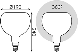 Лампа светодиодная Gauss Filament 1017802210-D 10Вт цок.:E27 груша 220B св.свеч.бел.нейт. (упак.:1шт)