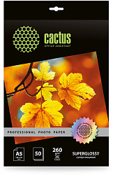 Фотобумага Cactus Prof CS-HGA526050 A5/260г/м2/50л./белый глянцевое для струйной печати