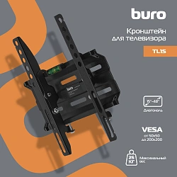 Кронштейн для телевизора Buro TL1S черный 15"-48" макс.25кг настенный наклон