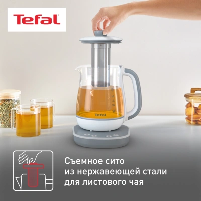 Чайник электрический Tefal BJ551B10 1.5л. белый корпус: стекло/пластик (7211004581)