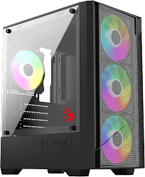Корпус Bloody CC-124 черный без БП mATX 8x120mm 2xUSB2.0 1xUSB3.0 audio bott PSU