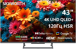 Телевизор OLED Skyworth 43" 43Q67H Eye Care Frameless черный 4K Ultra HD 120Hz MEMC DVB-T DVB-T2 DVB-C DVB-S DVB-S2 USB WiFi Smart TV