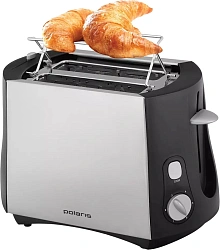 Тостер Polaris PET 0812A 800Вт черный/серебристый