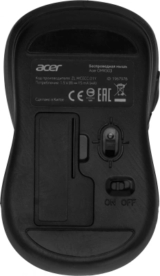 Мышь Acer OMR303 черный оптическая 1600dpi беспров. USB 6but (ZL.MCECC.01Y)