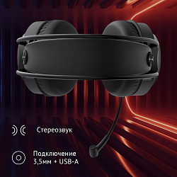 Наушники с микрофоном Оклик HS-L300G черный 2.2м мониторные оголовье (1796949)