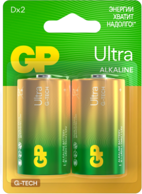 Батарея GP Ultra Alkaline 13AUA21-2CRSBC2 D (2шт) блистер