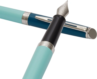 Ручка перьев. Waterman Hemisphere Colour Blocking (2190122) Green CT сталь нержавеющая F подар.кор.