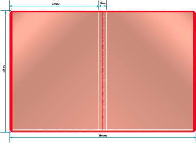 Папка с 10 прозр.вклад. Бюрократ -BPV10RED A4 пластик 0.6мм торц.карм с бум. встав красный