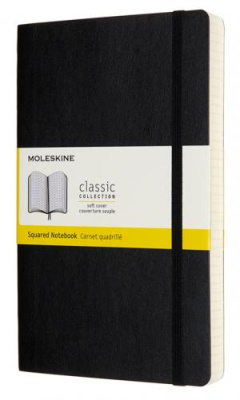 Блокнот Moleskine CLASSIC SOFT EXPENDED QP617EXP Large 130х210мм 400стр. клетка мягкая обложка черный