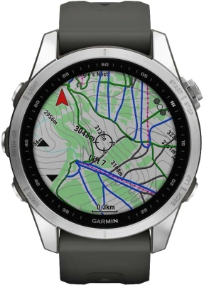 Смарт-часы Garmin Fenix 7S 1.2" корп.серый рем.черный (010-02539-01)