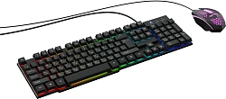 Клавиатура + мышь Оклик 400GMK клав:черный мышь:черный USB LED (1546779)