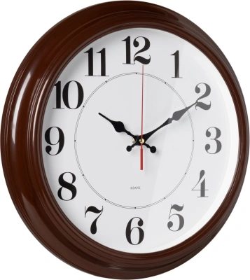 Часы настенные аналоговые Бюрократ WALLC-R85P D35см коричневый/белый (WALLC-R85P35/BROWN)