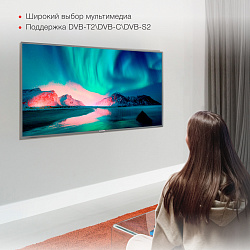 Телевизор LED Starwind 55" SW-LED55UG400 Яндекс.ТВ стальной 4K Ultra HD 60Hz DVB-T DVB-T2 DVB-C DVB-S DVB-S2 USB WiFi Smart TV