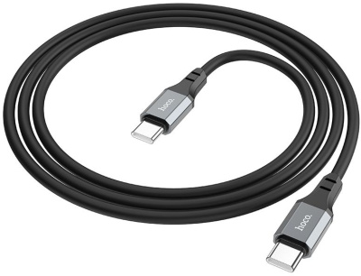 Кабель Hoco Spear X86 TYPE-C TO TYPE-C USB Type-C (m)-USB Type-C (m) 1м черный коробка