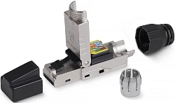 Коннектор Cabeus (8P8C-SH-C6+-TWP) кат.6A RJ45 с защитным колпачком серебристый
