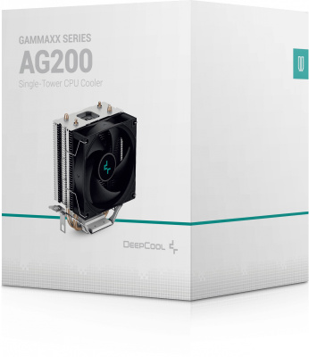 Устройство охлаждения(кулер) Deepcool AG200 Soc-AM5/AM4/1200/1700/1851 черный 4-pin 18-31dB Al+Cu 100W 304gr Ret (R-AG200-BKNNMN-G)