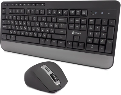 Клавиатура + мышь Оклик S290W клав:черный мышь:черный USB беспроводная Multimedia (351701)