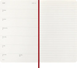 Еженедельник Moleskine CLASSIC SOFT WKNT Large 130х210мм 144стр. мягкая обложка красный
