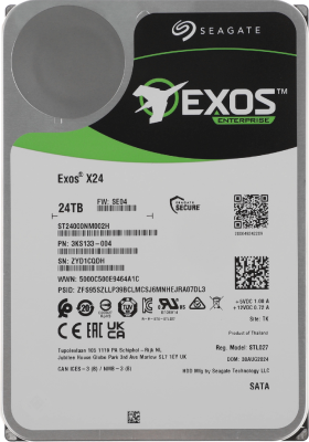 Жесткий диск Seagate SATA-III 24TB ST24000NM002H Exos X24 4KN (7200rpm) 512Mb 3.5"