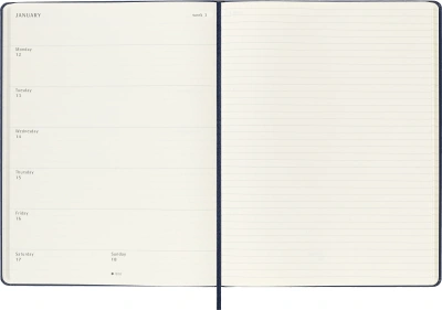 Еженедельник Moleskine CLASSIC WKNT XL 190х250мм 144стр. синий сапфир