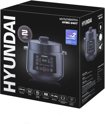 Мультиварка-скороварка Hyundai HYMC-2407 5.7л 1000Вт черный/черный