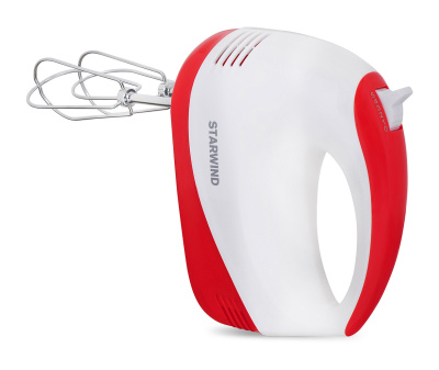 Миксер ручной Starwind SHM-251 250Вт белый/коралловый