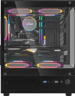 Корпус Formula Crystal Z1CM Plus FR черный без БП mATX 5x120mm 3x140mm 2xUSB3.0 audio bott PSU