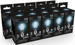 Лампа светодиодная Gauss Filament 102902212 12Вт цок.:E27 груша 185B св.свеч.бел.нейт. грушевидная (упак.:1шт)