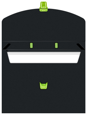 Портфель Бюрократ Black Opal BLPP01LETT 1 отдел. A4 пластик 0.7мм черный/салатовый