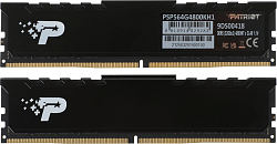 Память DDR5 2x32GB 4800MHz Patriot PSP564G4800KH1 Signature Premium RTL PC5-38400 CL40 DIMM 288-pin 1.1В kit single rank с радиатором Ret