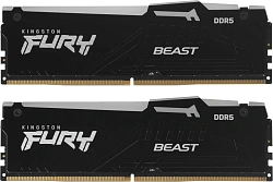 Память DDR5 2x32GB 6000MHz Kingston KF560C30BBAK2-64 Fury Beast RGB RTL Gaming PC5-48000 CL30 DIMM 288-pin 1.4В kit single rank с радиатором Ret