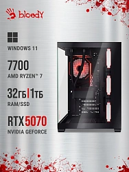 ПК Bloody BD-PC RAB84V2 TWR Ryzen 7 7700 (3.8) 32Gb SSD1Tb RTX5070 12Gb Windows 11 Home 64 2.5xGbitEth 650W черный (RUS) (2142128)