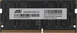 Память DDR4 16GB 3200MHz AGi AGI320016SD138 SD138 RTL PC4-25600 CL22 SO-DIMM 260-pin 1.2В Ret