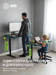 Стол для компьютера Cactus CS-EGD-BK-LED столешница закаленное стекло черный каркас черный 120x72x60см