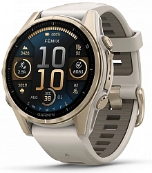 Смарт-часы Garmin Fenix 8 43мм 1.3" AMOLED корп.золотистый рем.серый разм.брасл.:108-182мм (010-02903-11)
