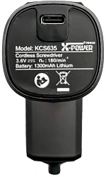 Отвертка аккум. X-Power KCS635 аккум. патрон:шестигранник 6.35 мм (1/4) (100070163384)