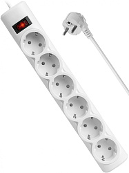 Сетевой фильтр Defender DFS 155 5м (6 розеток) белый (коробка)