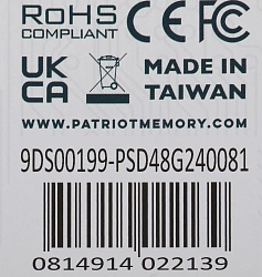 Память DDR4 8Gb 2400MHz Patriot PSD48G240081 Signature RTL PC4-19200 CL17 DIMM 288-pin 1.2В single rank Ret