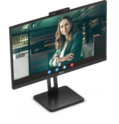 Монитор AOC 23.8" 24P3QW черный IPS LED 16:9 HDMI M/M Cam матовая HAS Piv 300cd 178гр/178гр 1920x1080 75Hz DP FHD 3.35кг